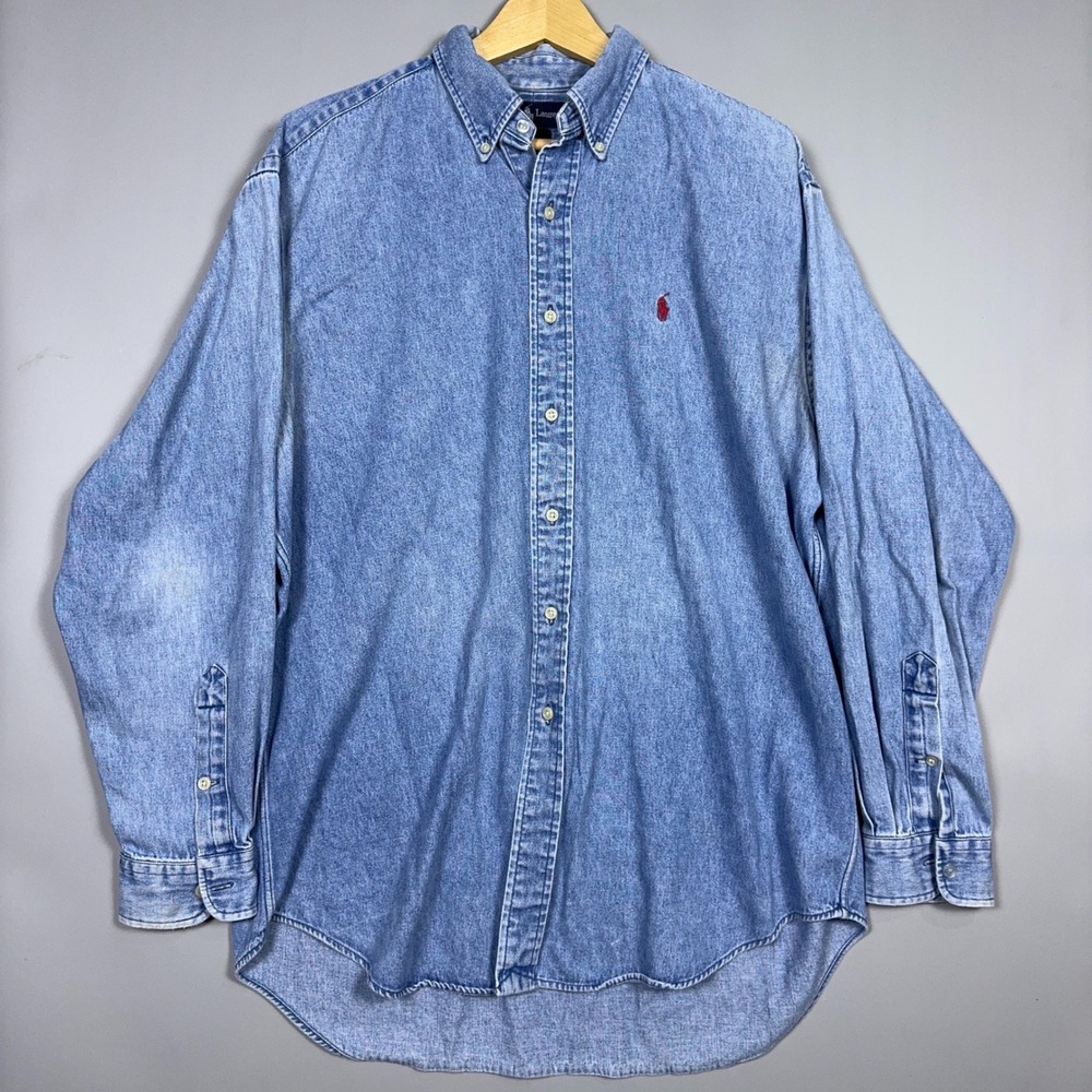 Polo by Ralph Lauren Light Blue Denim Button-Down Shirt size large